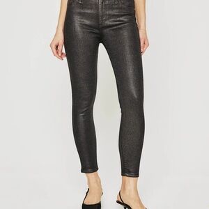 AG The Farrah High Rise Ankle Skinny Denim Pants - Luminous Gunmetal - 27